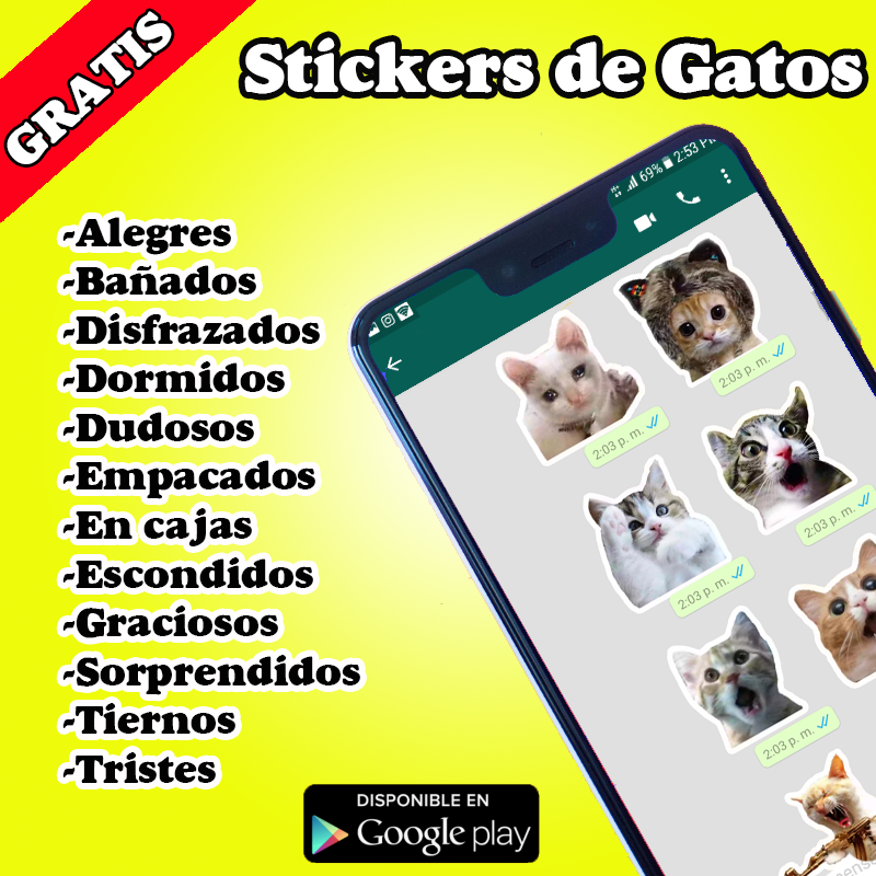 Mejor Stickers de Gatos para Whatsapp WAStickerApps 2020